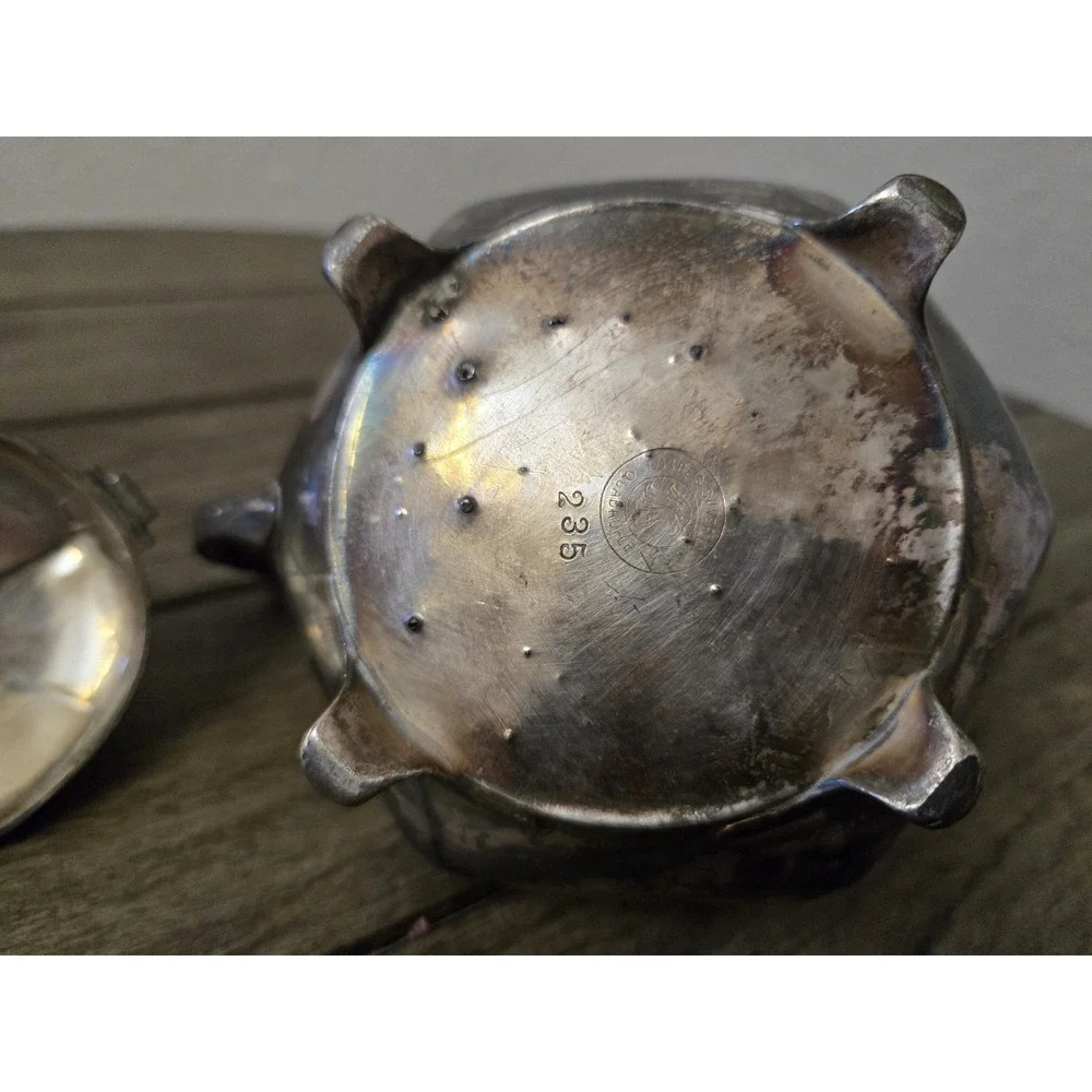 Antique Forbes Silver Co Quadruple Embossed Creamer With Lid #235 Victorian